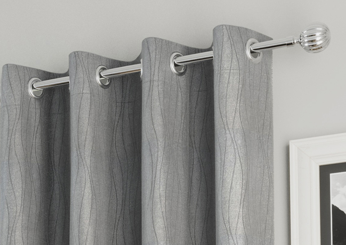 Goodwood Eyelet, Silver - Ready Made Curtains - Image 9